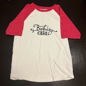 Large “Birthday Girl” baseball tee